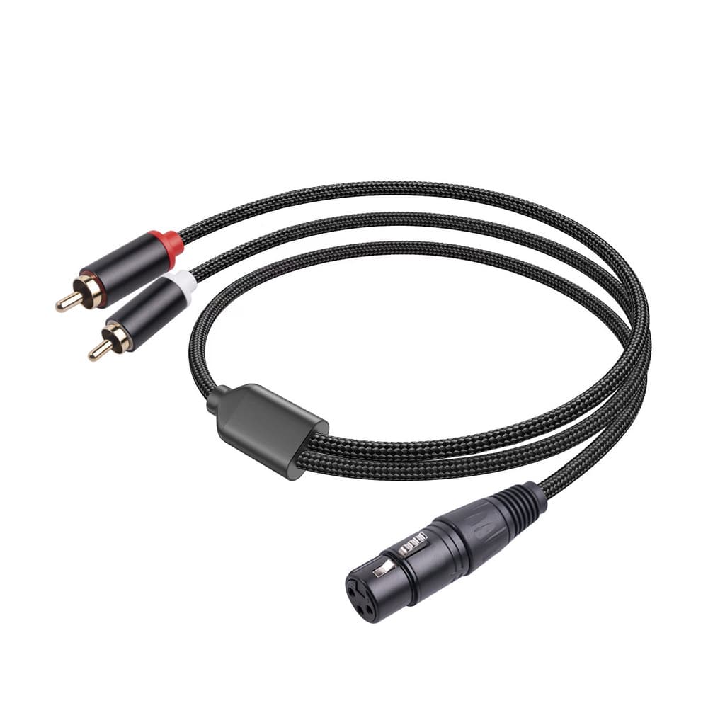 Y-tipo Canon fêmea para duplo RCA macho três núcleos XLR fêmea para duplo lótus macho estação de mistura amplificador de