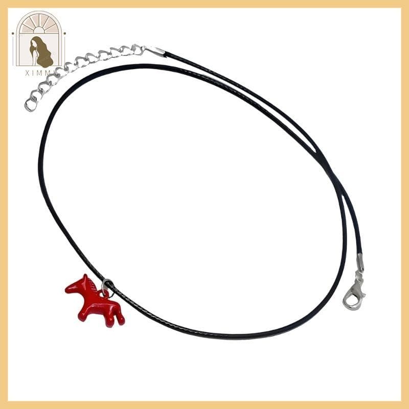 * XIMM * Colar Corda Couro Ajustável Elegante Pingente Suéter Corrente Acessório Metal Para D