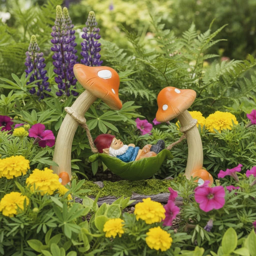 Estatueta De Gnome Com De Resina De Balanço Em , Fofa , Adorável Para Jardineiros , Cama De Flores , Pátio