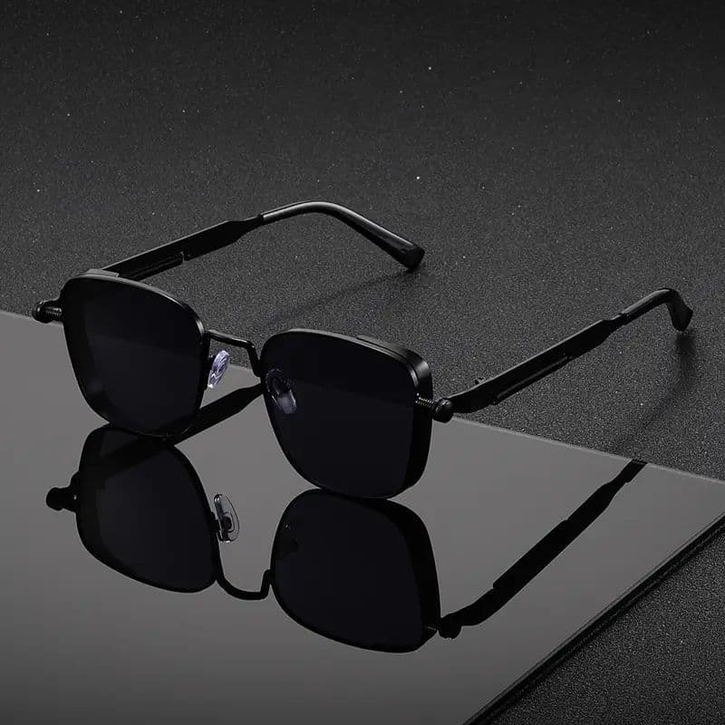 Óculos de Sol Retrô Quadrados Steampunk, Unissex, Armação de Metal Fashion Hip Hop XRZL