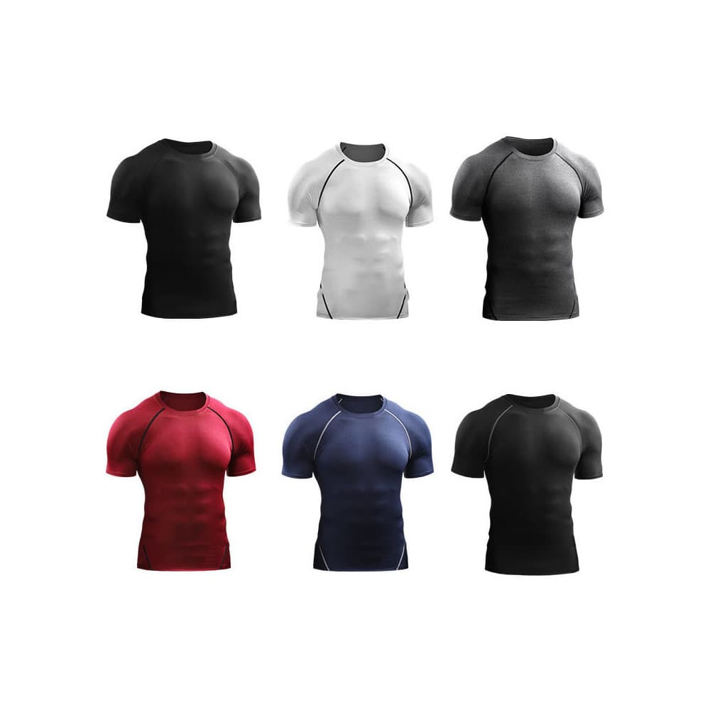 Roupas de Fitness de manga curta muscular masculina roupas de secagem rápida esportes correndo camiseta apertada treinam