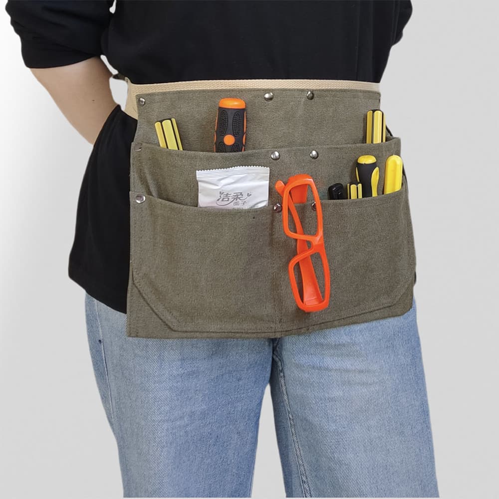Lona espessada multi-bolso multi-cor resistente ao desgaste saco de cintura multifuncional bolso de cintura saco de ferr