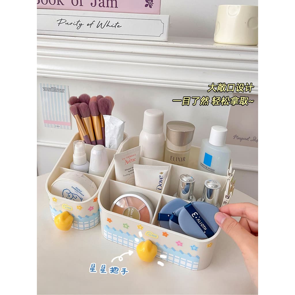 Caixa de armazenamento de mesa multifuncional caixa de organização de cosméticos batom pincel de maquiagem cuidados com