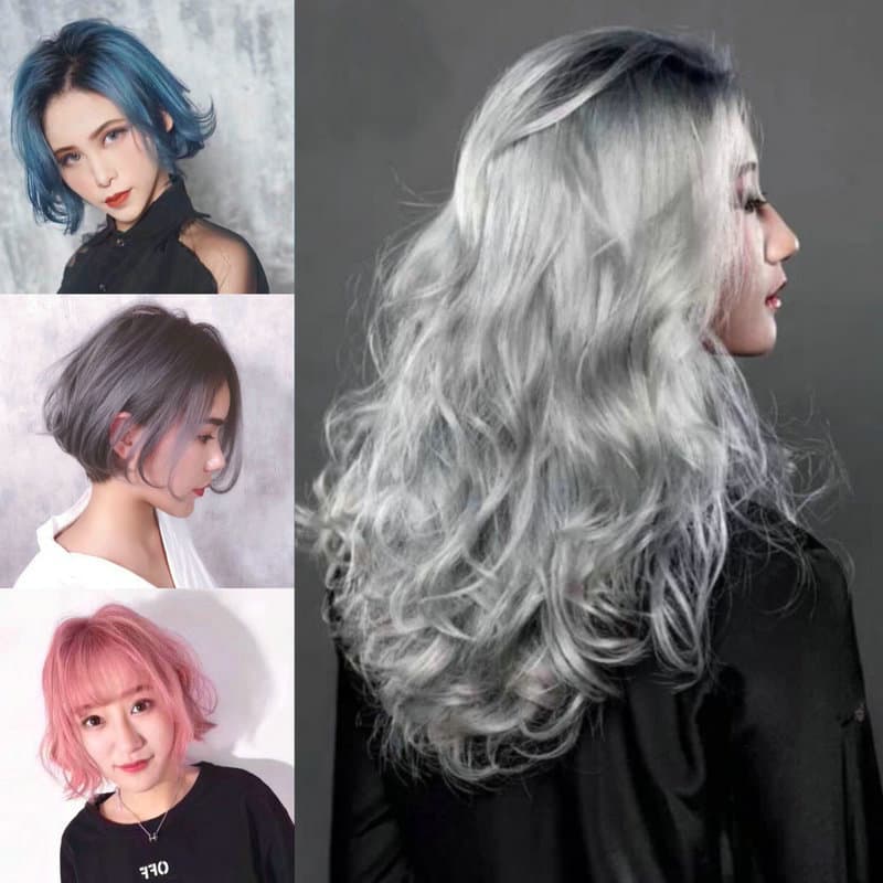 Tintura de cabelo 2022 cor Popular avó cinza frio marrom linho cinza azul lápis cinza tintura de cabelo creme planta pur