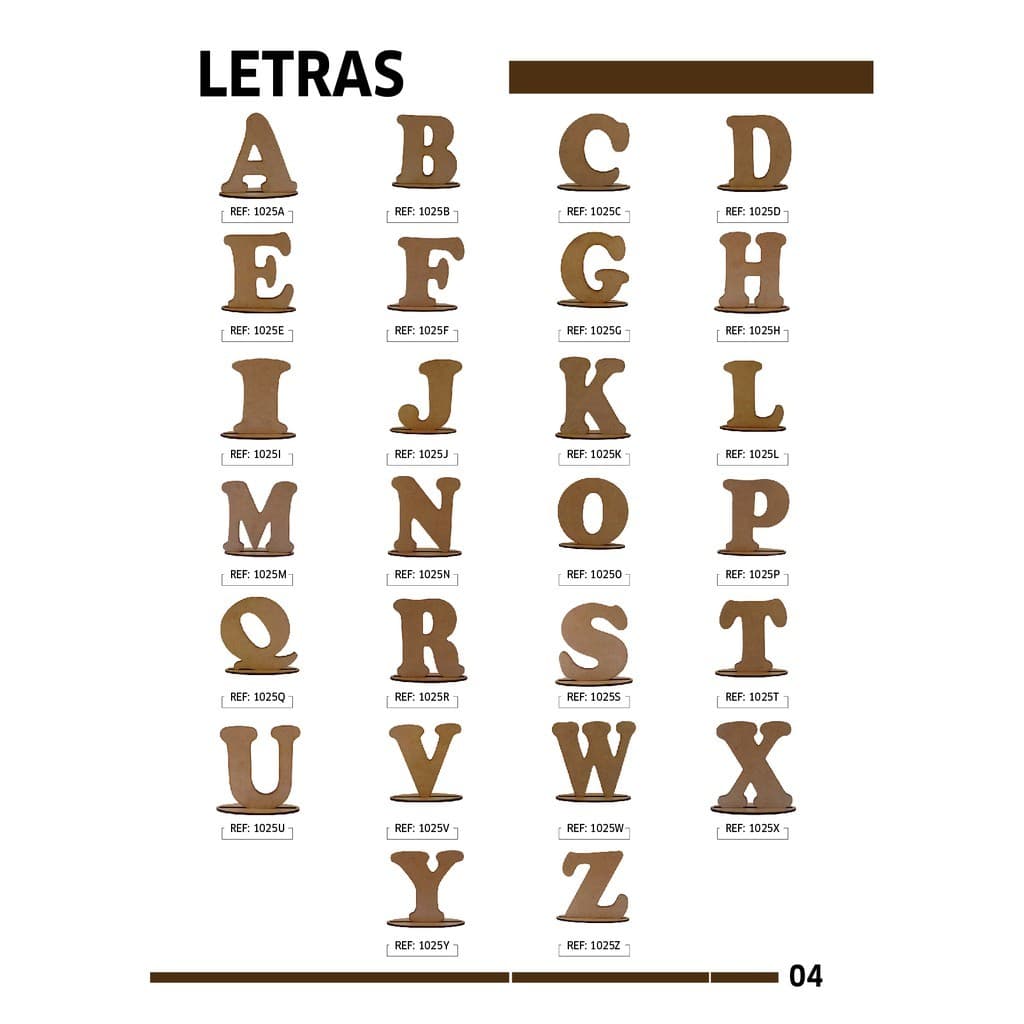 Letra MDF 11,7 Cm de Altura -  1Unidade
