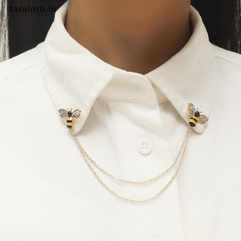 [TaTa] Broche De Abelha Para Mulheres Vintage sel Corrente Lapela Distintivo Elegante Decoração De Cachecol De Terno BR