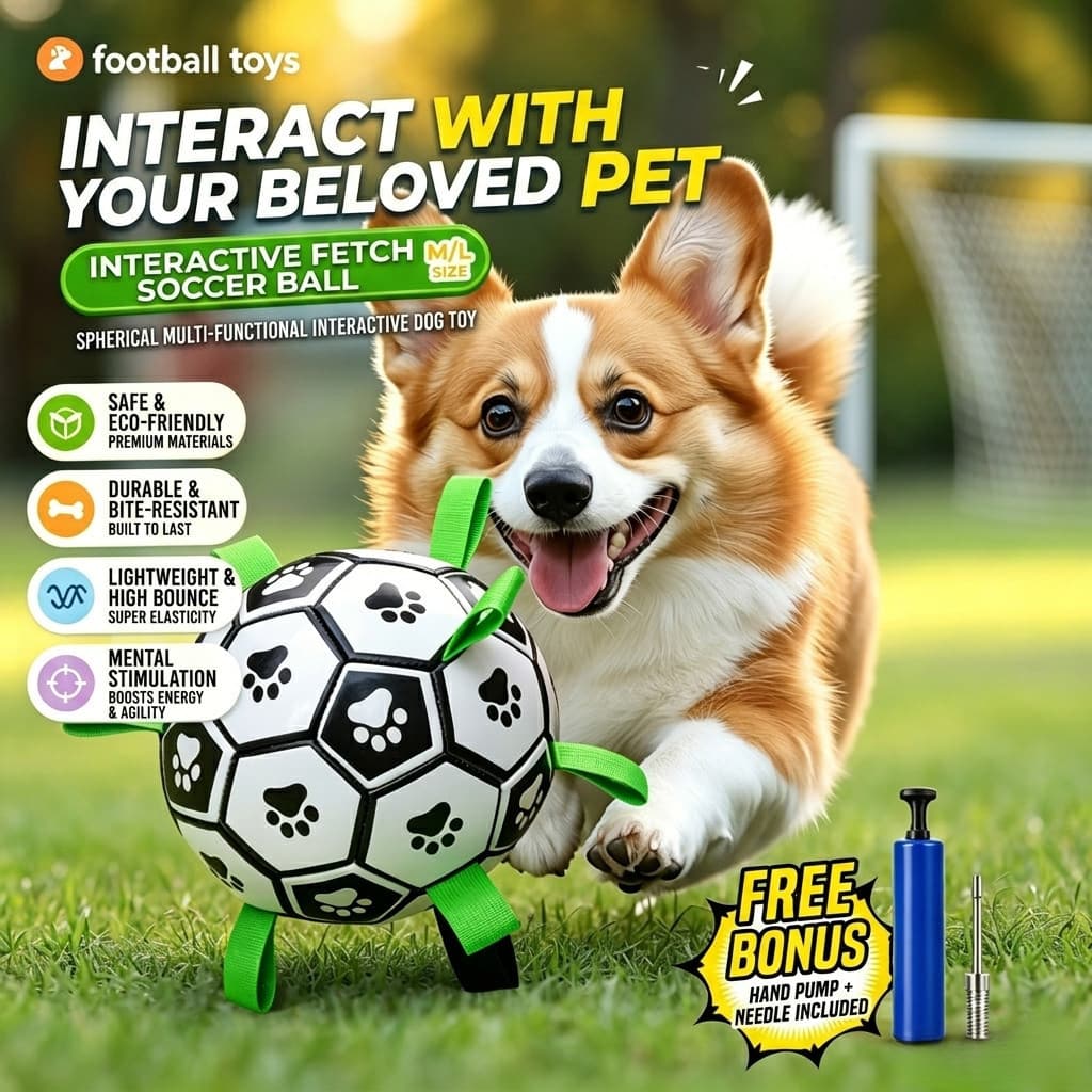 Brinquedo De Futebol Para Cães , Material TPU Elástico Específico Animais De Estimação , Resistente À Mordida , Bomba Li