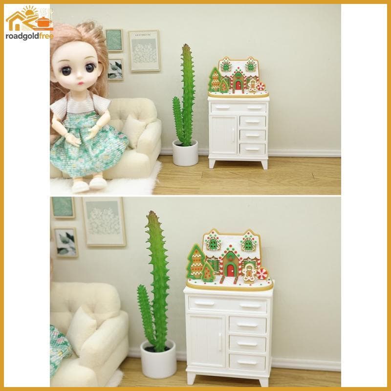 1 Pçs 1 : 12 Casa De Bonecas Decoração De Natal Homem Gengibre Cena Do Feriado Micro Paisagem Ornamentos Presentes