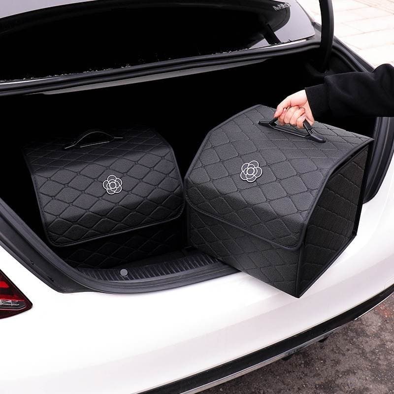 Caixa de armazenamento para porta-malas de carro, organizador de porta-malas de carro com camélia, caixa de armazenament