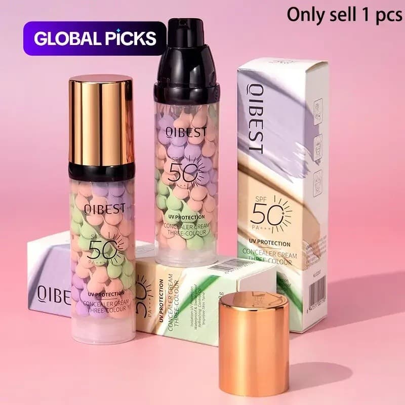 Correção de cor três em um, base de filtro de pele iluminadora, maquiagem SPF50UV, hidratante iluminador para controle d