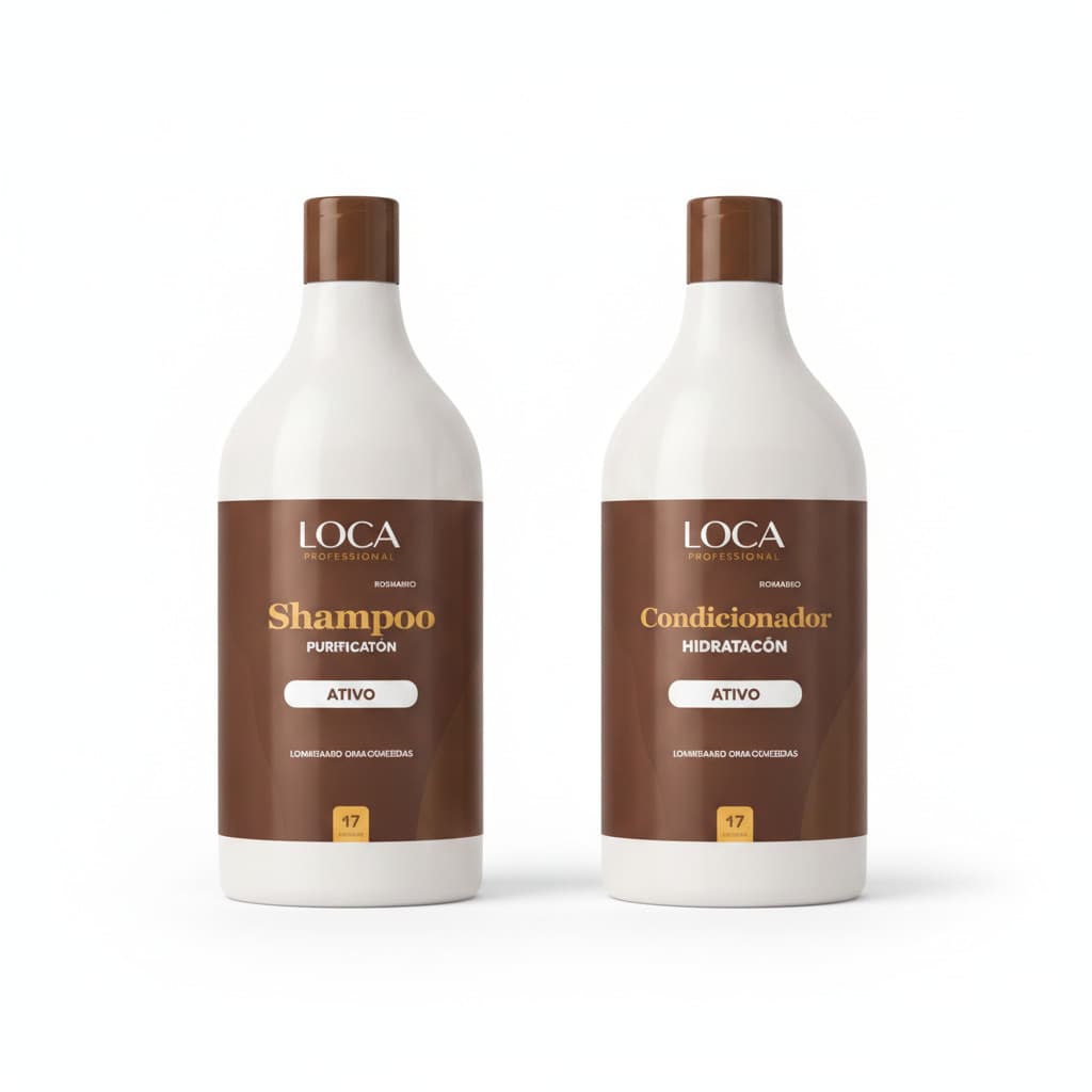 LOCA Kit Profissional Shampoo 1L + Condicionador 1L Purificante e Hidratante para Fios Saudáveis e Sem Frizz