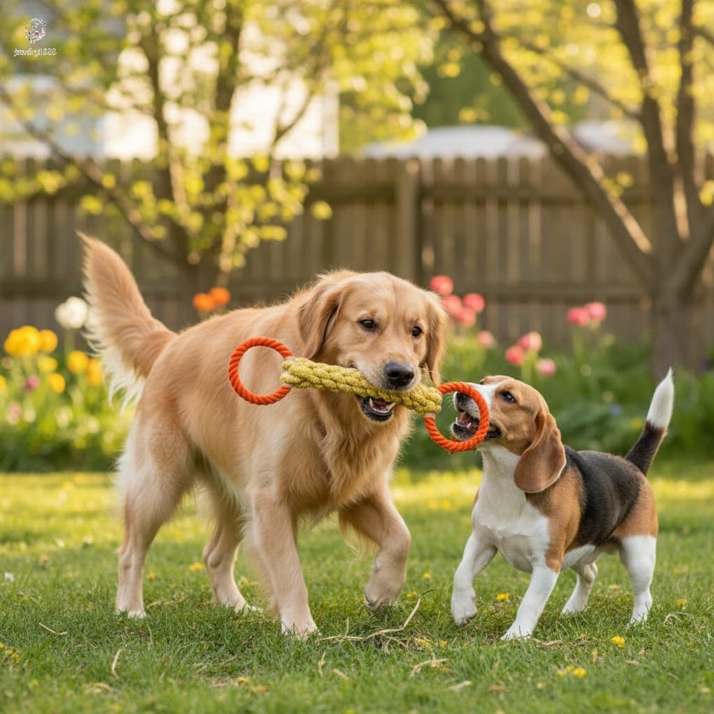 Corda De Algodão Para Animais De Estimação , Laço Duplo , Brinquedo Cães De Milho , Mastigar Trançada Natural Limpeza Do