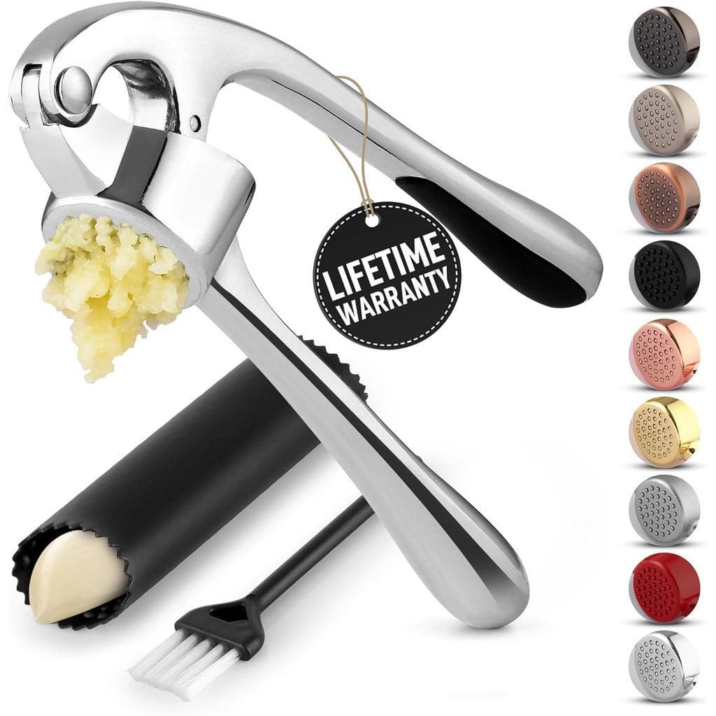 Conjunto de Espremedor de Alho Premium Zulay Kitchen - Ferramenta Profissional para Esmagar Alho à Prova de Ferrugem - F