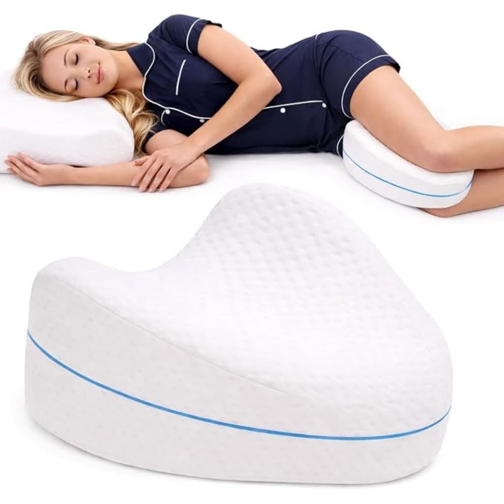 Travesseiro de Joelho Ergonômico para Dormir de Lado - Almofada Ortopédica Separadora de Pernas