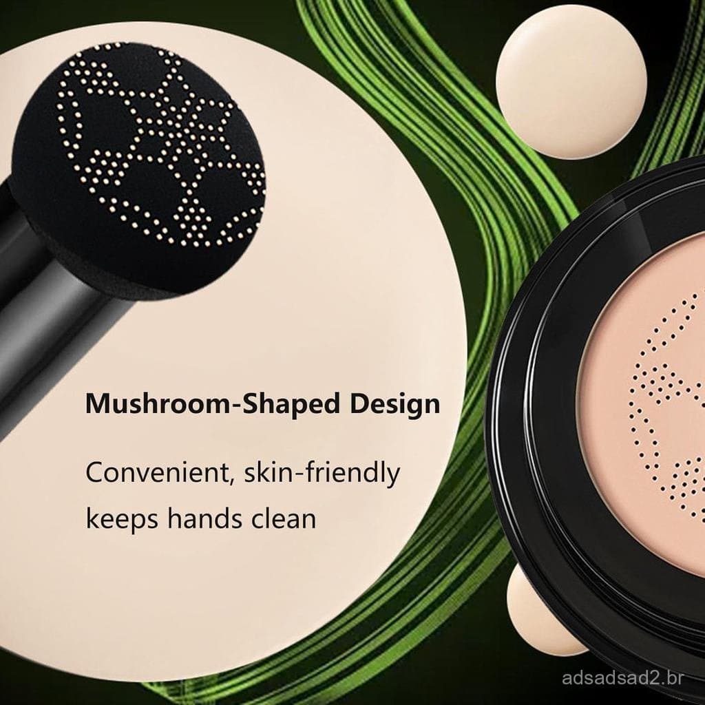 Base em cushion 2026LuvieGlow, cushion CC com aplicador em formato de cogumelo, corretivo matte de longa duração, adequa