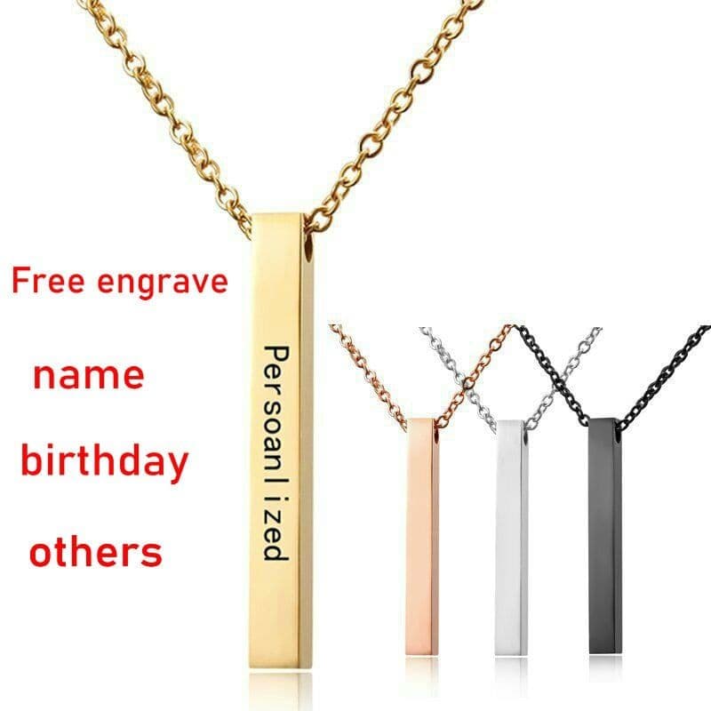 Colar Com Nome Personalizado De Aço Inoxidável Não Desbota