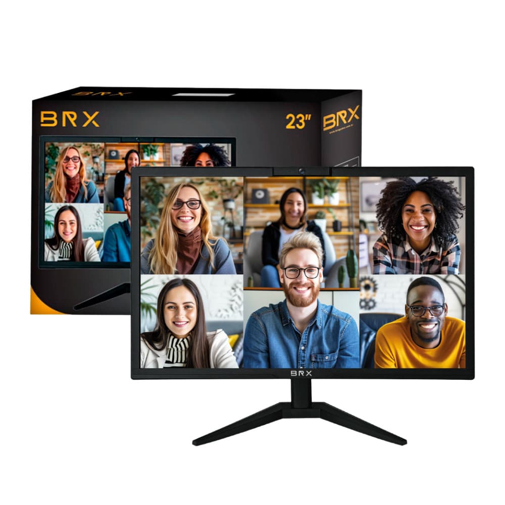 Monitor Brx Led 23''  Hdmi + Vga + Webcam Hd