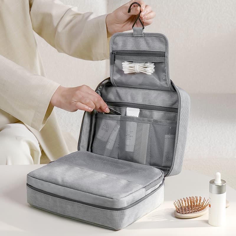 Grande pendurado viagem saco de higiene pessoal multifuncional gancho saco de armazenamento de cosméticos organizador po