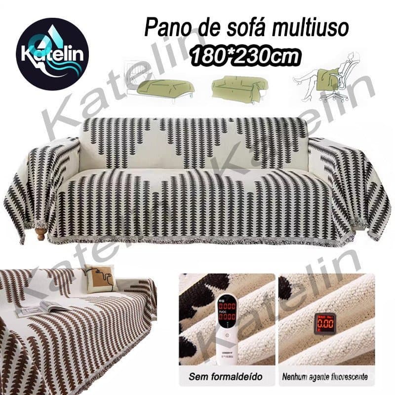 Capa de Sofá Universal Antiderrapante, Almofada de Sofá Anti-Arranhões de Gato, Cobertor de Sofá 180*230cm