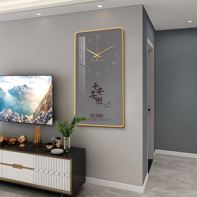 Alegria segura relógio de parede sala estar casa moda cristal porcelana relógio pendurado luz luxo simples mudo quarto p