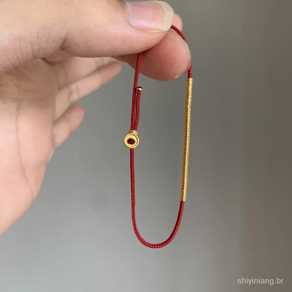 Estilo antigo corda vermelha tibetana pulseira sorte sorte boa sorte contínua minoria All-Match mão jóias