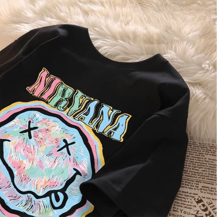 Camisa Feminina Algodão Rock Nir Vana Camiseta Moda Verão Exclusivo Premium