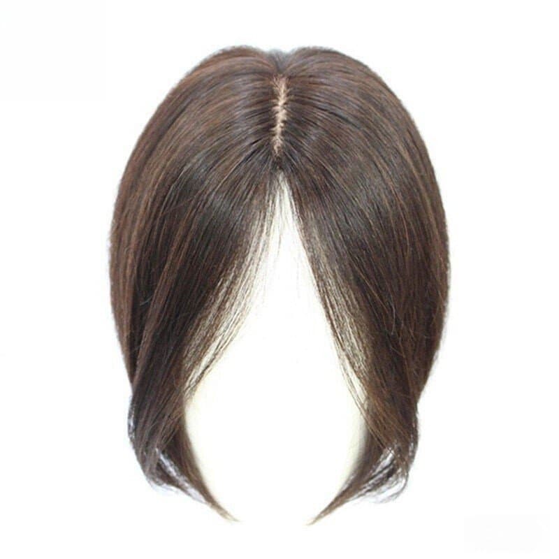 Peruca de Cabelo Humano 100% Real com Presilhas e Divisão Central para Mulheres W7AG 1HFI EFFR