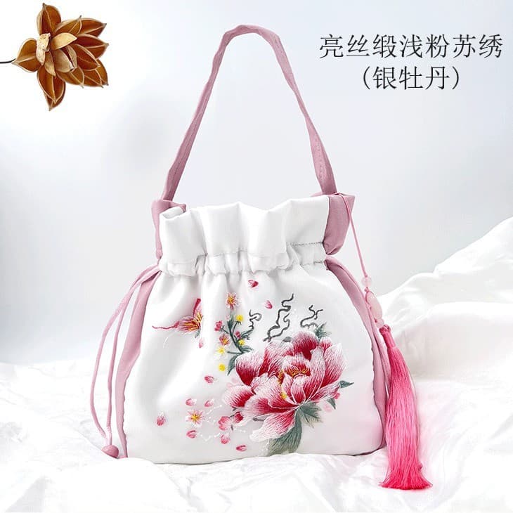 Bolsa bordada de Suzhou versátil para todas as estações, nova bolsa de mão versátil em estilo chinês, bolsa transversal