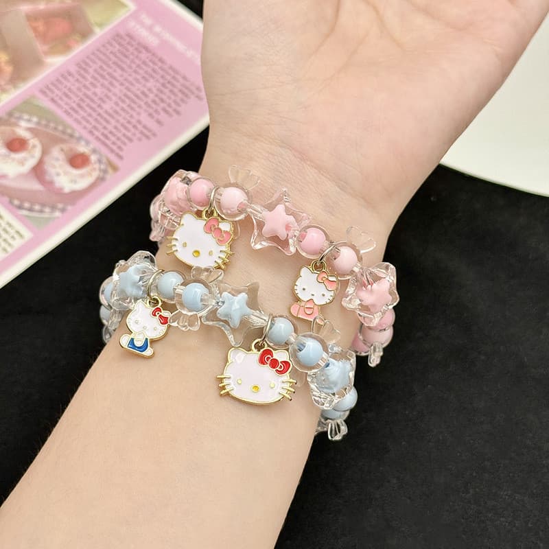 Pulseira de contas de cristal de gato KT de desenho animado de desenho animado