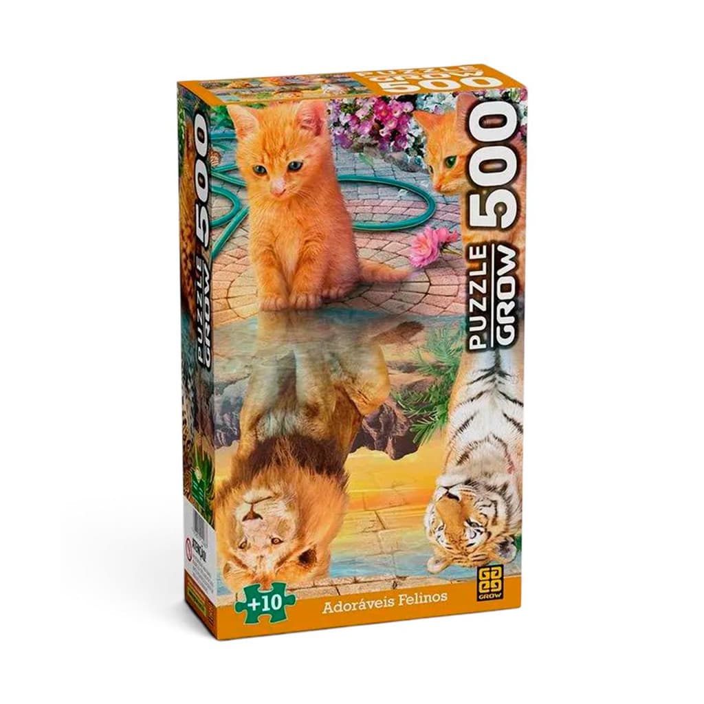 Quebra-cabeça adoráveis felinos 500 peças - Grow