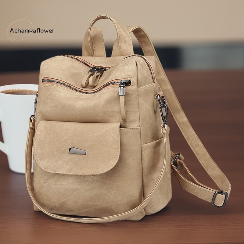 Mochila Casual Feminina De Grande Capacidade – Bolsa Crossbody Estilo Retrô Para Viagens