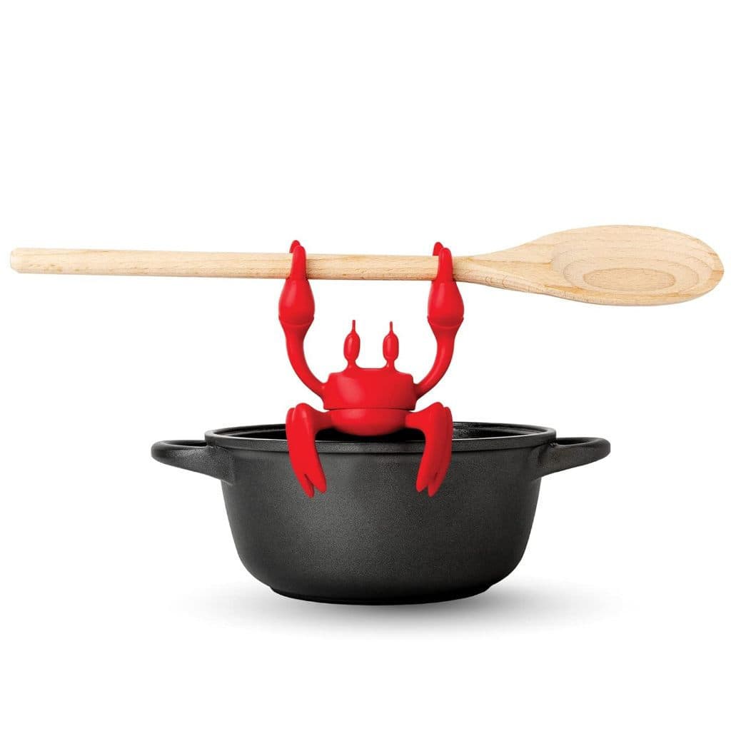 Rack De Utensílios De Cozinha De Silicone De Caranguejo Fofo-Suporte De Colher Resistente Ao Calor-Fogão De Antiderrapan