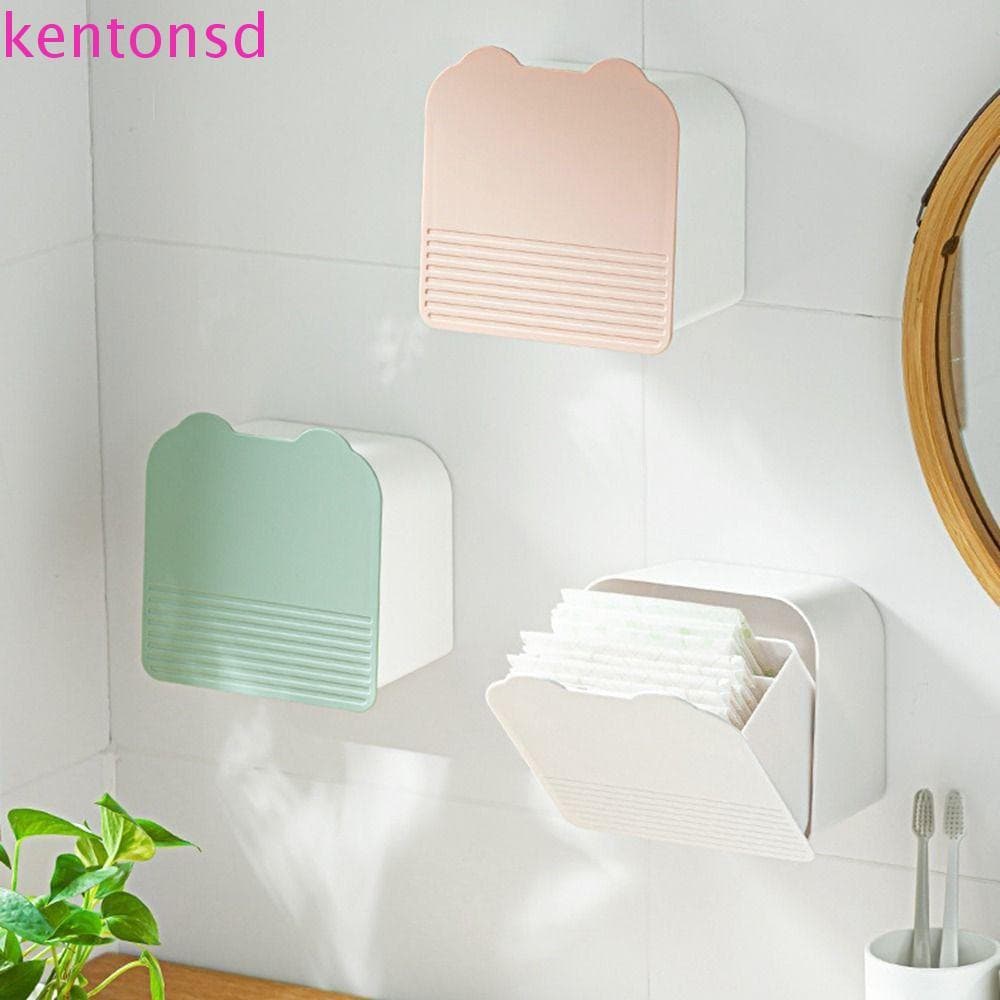 Caixa De Armazenamento De Absorventes Higiênicos KENTONSD , Algodão Para Cosméticos Montada Na Parede Sem Perfurações ,