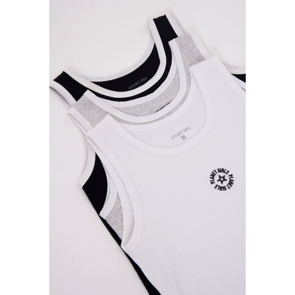 Kit 3 Regatas Femininas Raglan Planet Girls Sortido