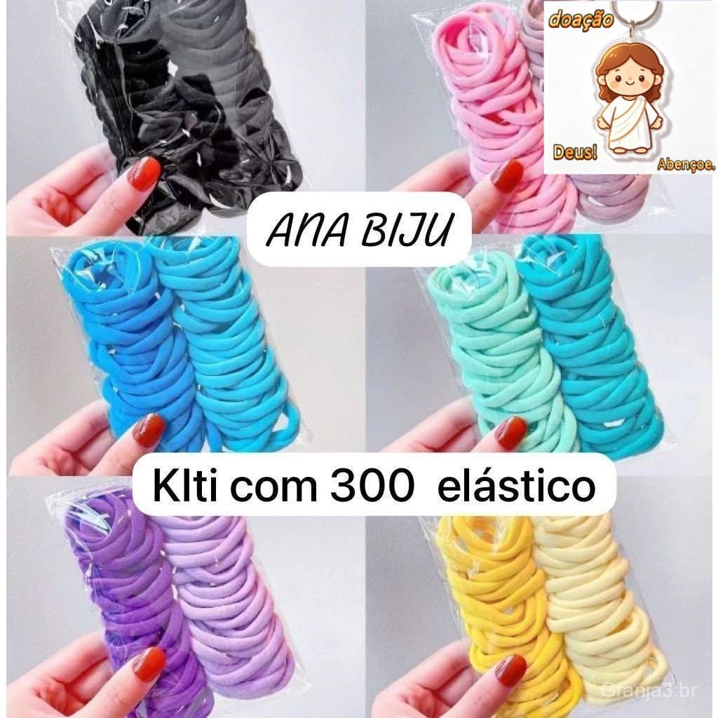 Kit 300 Xuxinha Elástico de Cabelo Xuxinha Criança Adulto Rabicó 300 Unidades-Grande-INLIS ANA