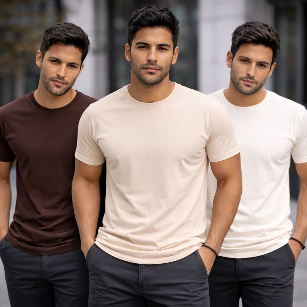 Kit 3 Camisetas Masculina Basica Algodao Confortavel Gola Redonda Dia a Dia