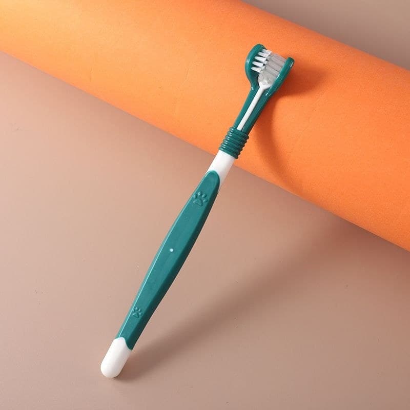 Escova de dentes para gatos e animais de estimação, limpeza Oral, escova de dentes para cães e gatos, três cabeças