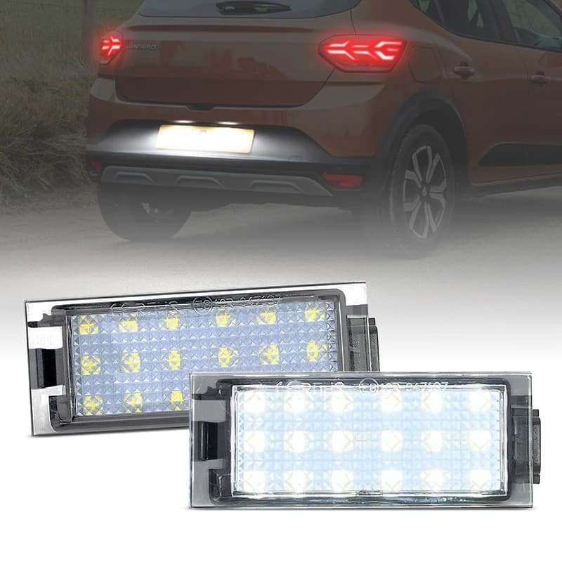 FZ 2 Unidades Para Dacia Sandero II 2017-Up Logan Pick LED Branco Luz De Matrícula