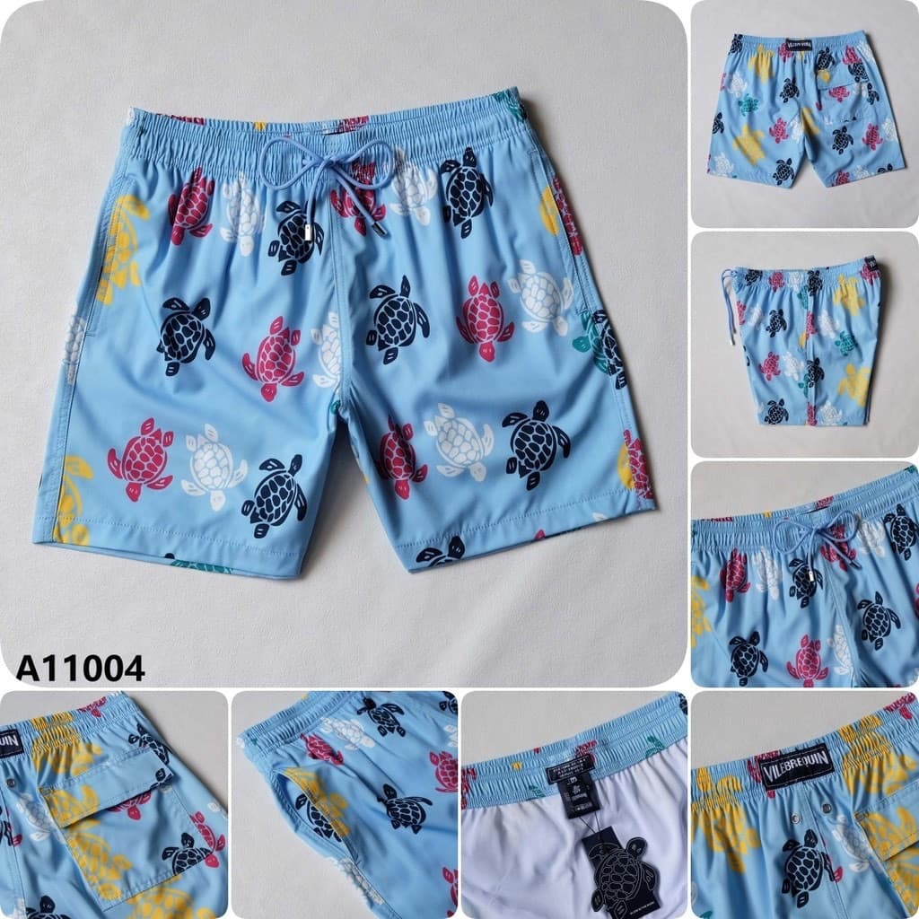 Calções de banho masculinos de verão com forro interno de malha triangular podem ser usados como shorts de praia, calçõe