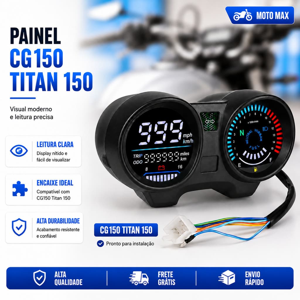 Painel Digital LED Velocímetro Titan 150 Até 2008 CG150 Fan 150 2009 a 2013 Moderno