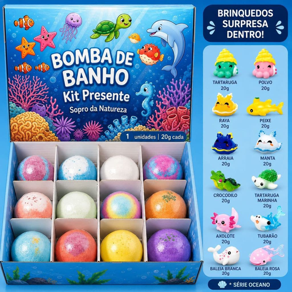 Bombas De Banho Infantil Surpresa Com Brinquedos Aroma Colorido 20g Bichinho Aleatorio