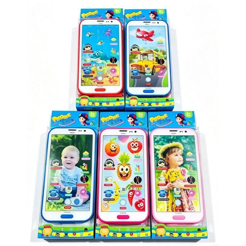 Brinquedo celular infantil musical imagem 3D Smartphone para crianças com luz e som tem um cordão de segurança Lina