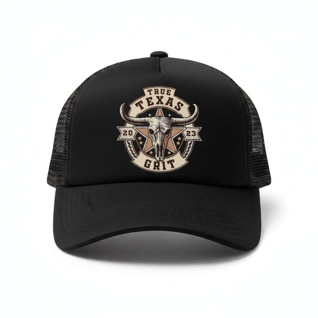 Boné Trucker Texas Country Telinha Caveira Boi Regulável Premium
