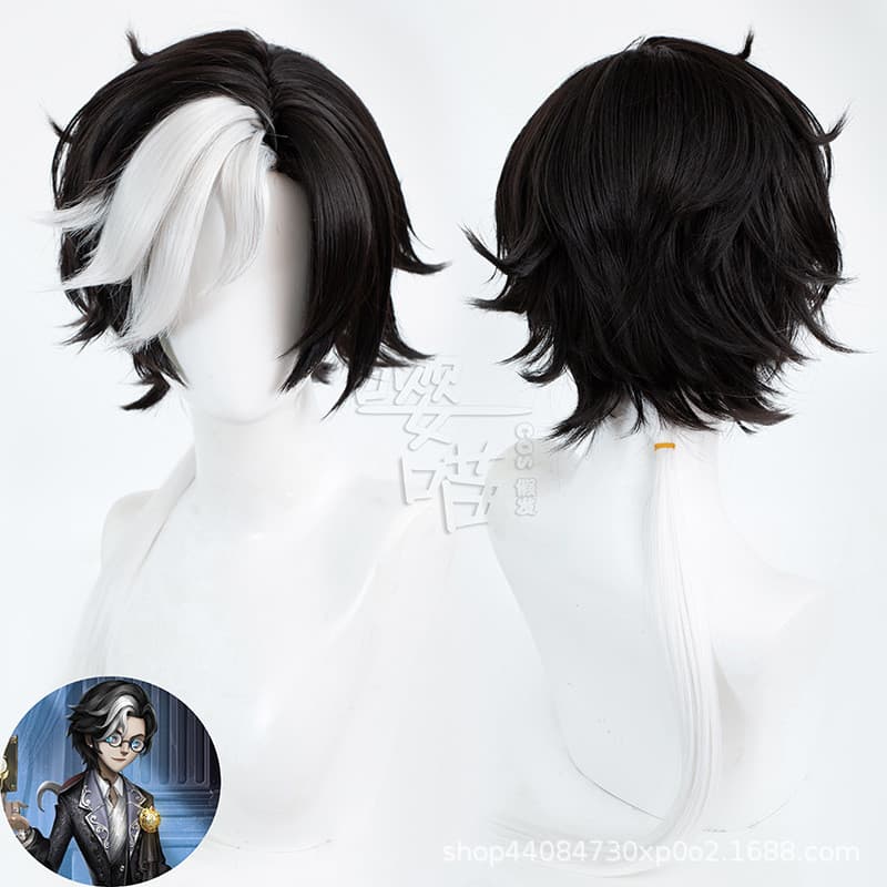 Peruca DMcos de Joseph Under the Truth do Identity V com topo de couro cabeludo simulado para cosplay QTAR