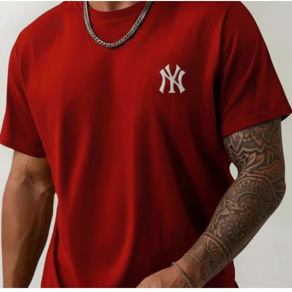 Camisa Camiseta Masculina NY Sobreposto NEW YORK Gola Redonda Algodão Moda Basica. 2