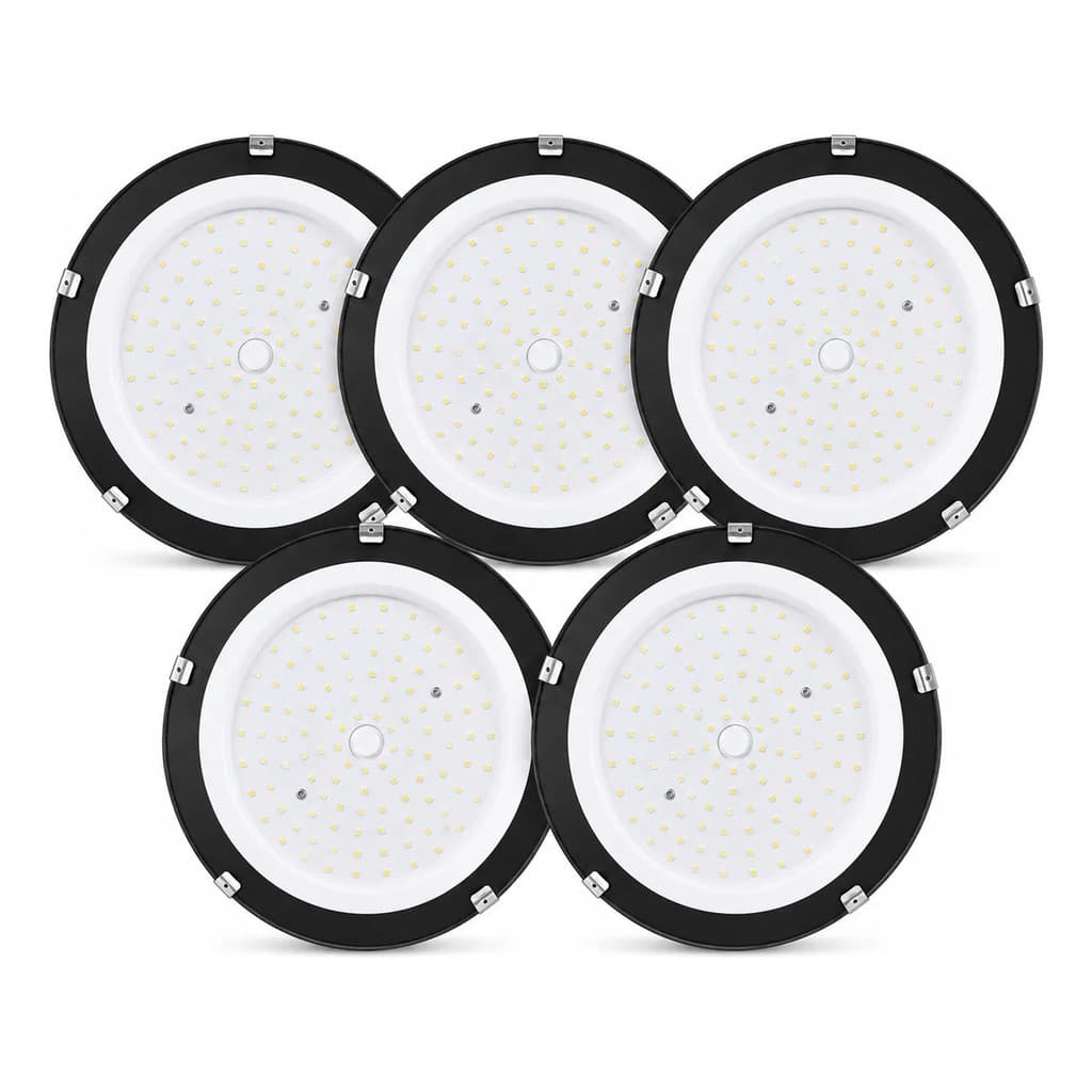 Kit 5 Luminária Led Ufo Highbay 200w Industrial Galpao 6000k