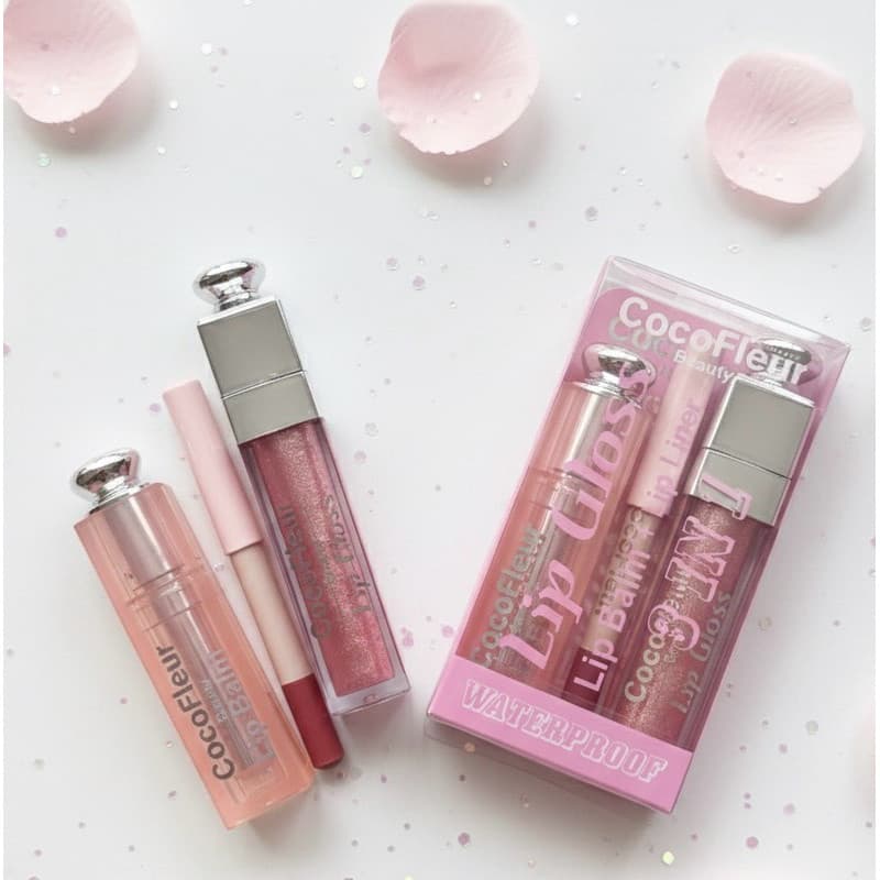 Kit Labial Perfeito 3 em 1: Balm Hidratante + Gloss + Lápis!