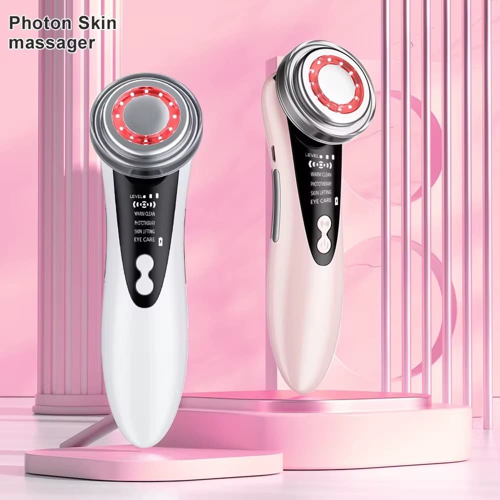 Dispositivo De Beleza 4 Em 1 , Terapia De Luz Azul Vermelha , Rejuvenescimento Da Pele , Aperto , Limpeza De Cuidados Co