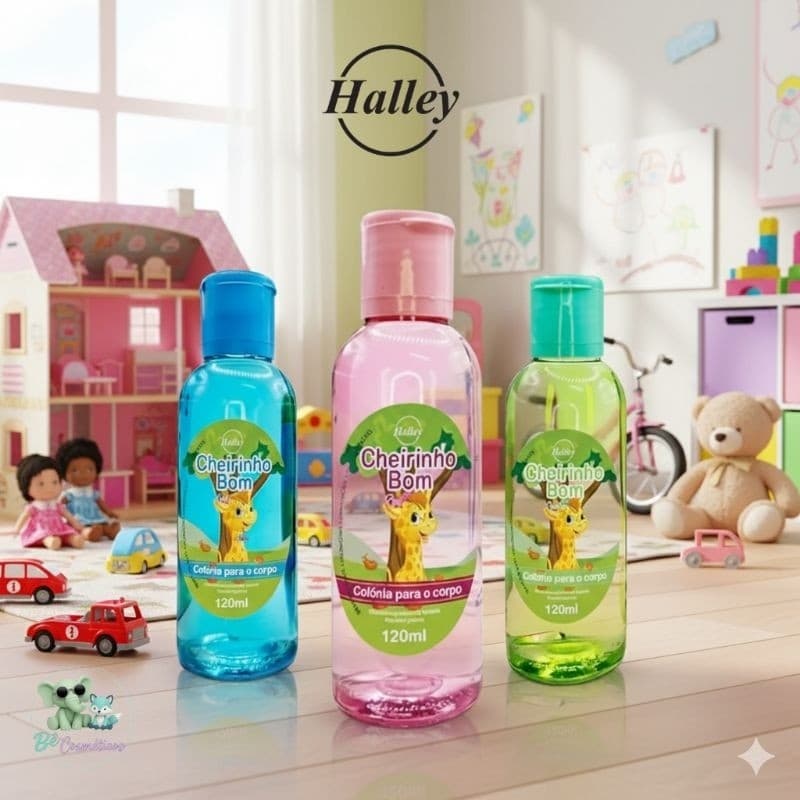 Halley Cheirinho Bom Kit 3 Colônias Azul, Rosa e Lavandita