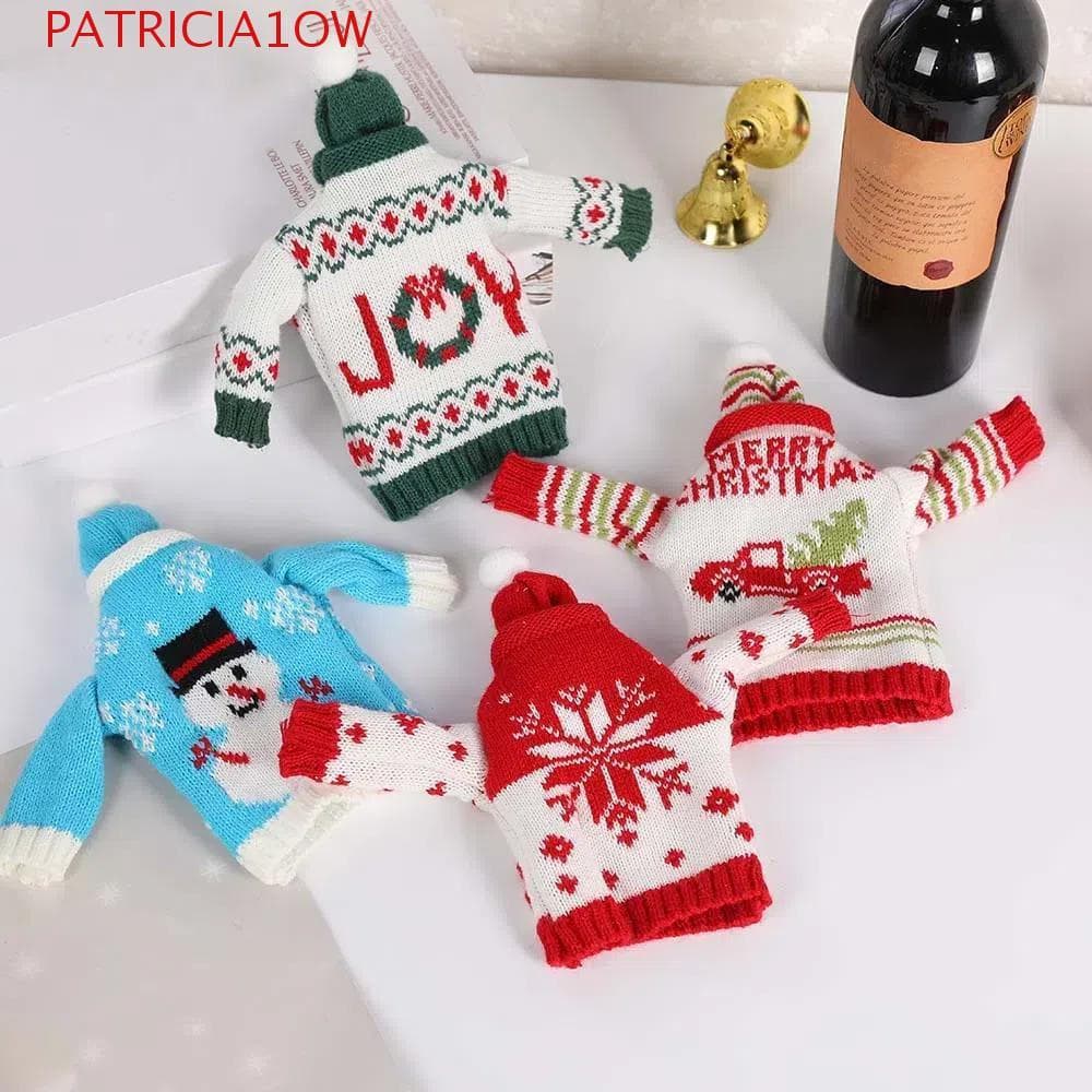 PATRICIA1OW Suporte para garrafa de vinho de Natal, saco decorativo de champanhe de desenho animado, BZWS reutilizável
